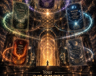 Elemental Affirmation Cards | Earth, Water, Fire, Air, Ether Oracle Deck (PDF)
