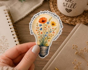 Psalm 119:105 Clear/transparent Christian Stickers, Faith Bible Verse stickers - Waterproof