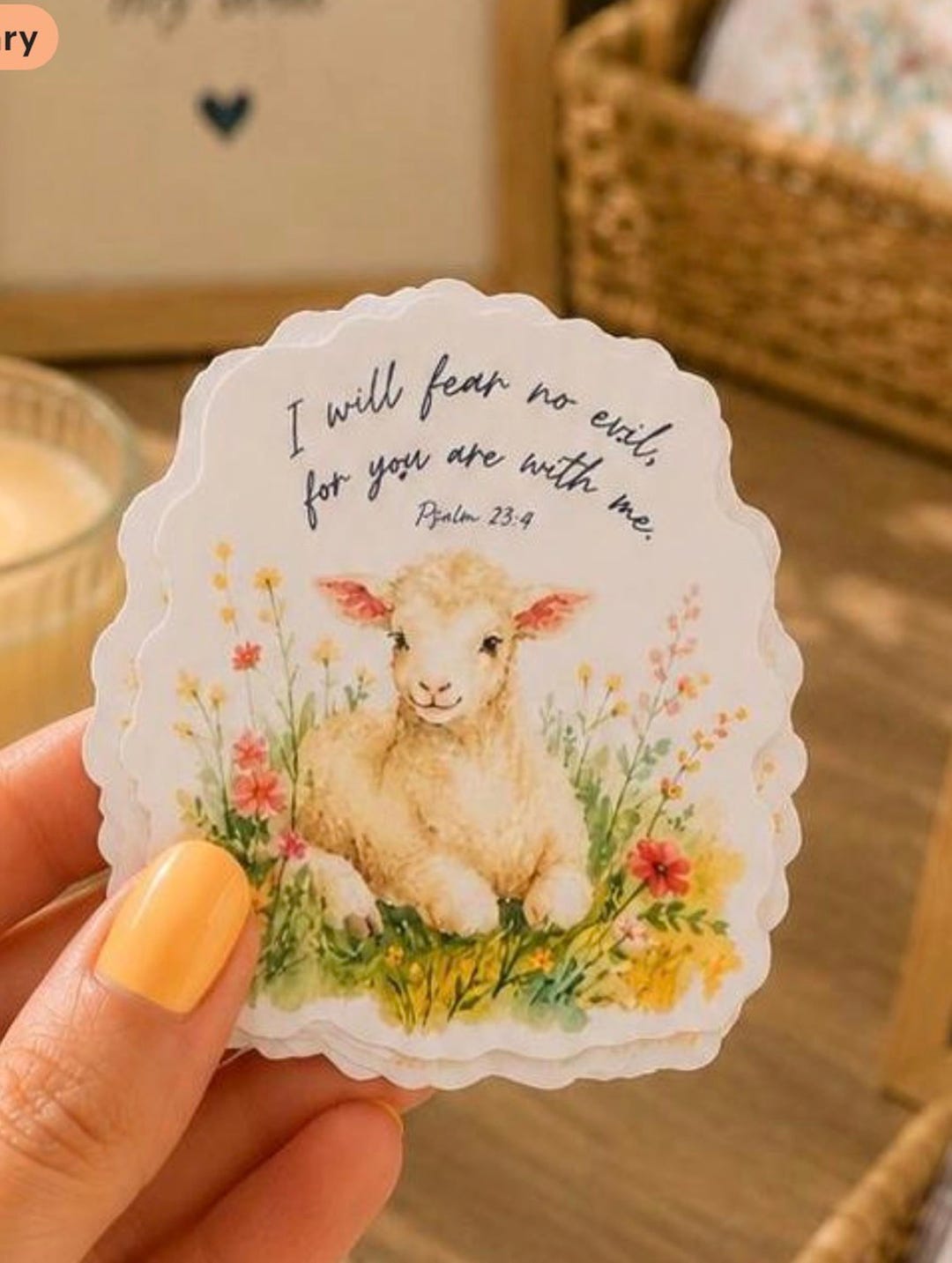 Psalm 23:4 Clear Christian Stickers, Faith Bible Verse Stickers ...