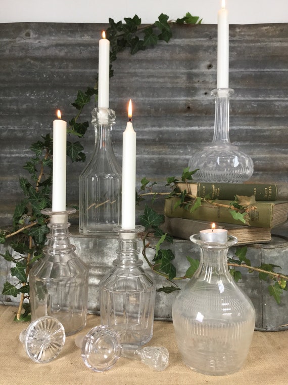 Vine /& Grape Design Set Of 4 Wine Bottle Cork Wax Candles