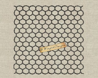 Chicken Wire. Instant Download Digital Image No.411 Iron-On Transfer to Fabric (burlap, linen) Paper Prints (cards, tags)