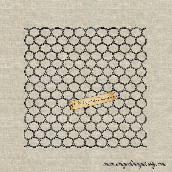 Chicken Wire. Instant Download Digital Image No.411 Iron-On Transfer to Fabric (burlap, linen) Paper Prints (cards, tags)