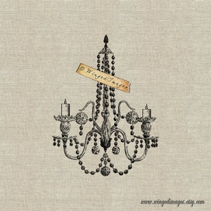 Candelabro de cristal antiguo Descarga instantánea Imagen digital No.136 Transferencia de hierro a tela (arpillera, lino) Impresiones de papel (tarjetas, etiquetas)