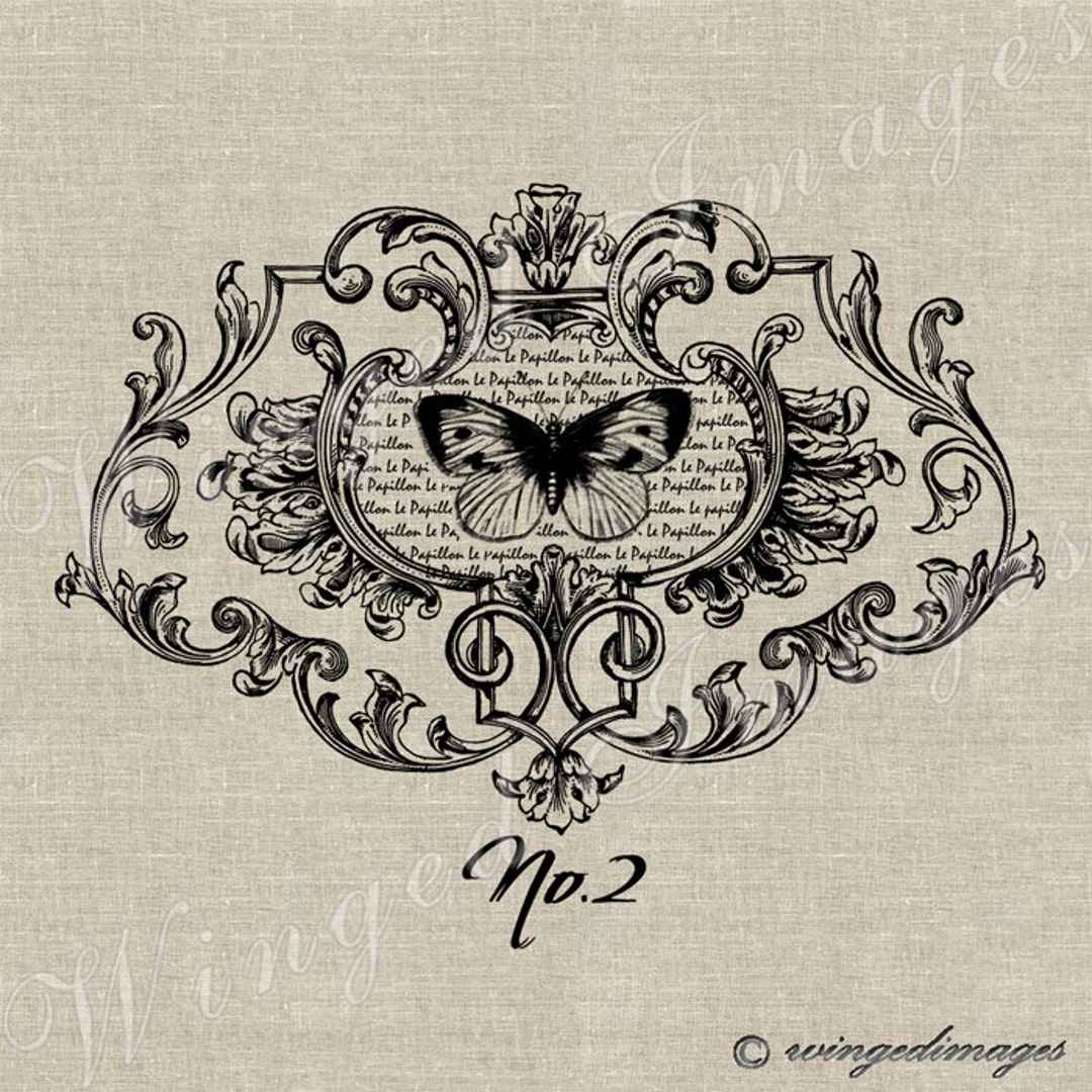 Butterfly Vintage Ornate Frame Instant Download Digital Image No.67 ...