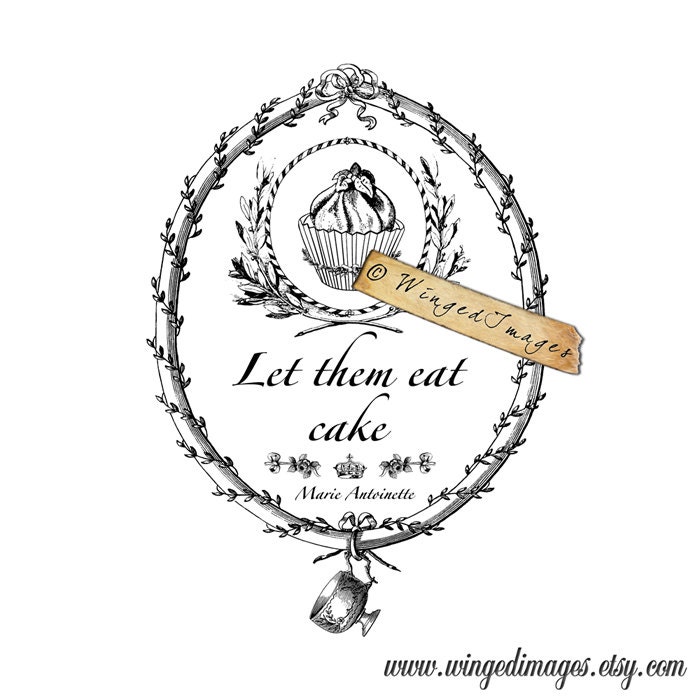 Let Them Eat Cake Instant Download Digital Image No.175 Ironon