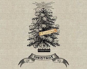 Árbol de Navidad. Descarga instantánea Imagen digital No.302 Transferencia de hierro a tela (arpillera, lino) Impresiones en papel (tarjetas, etiquetas)