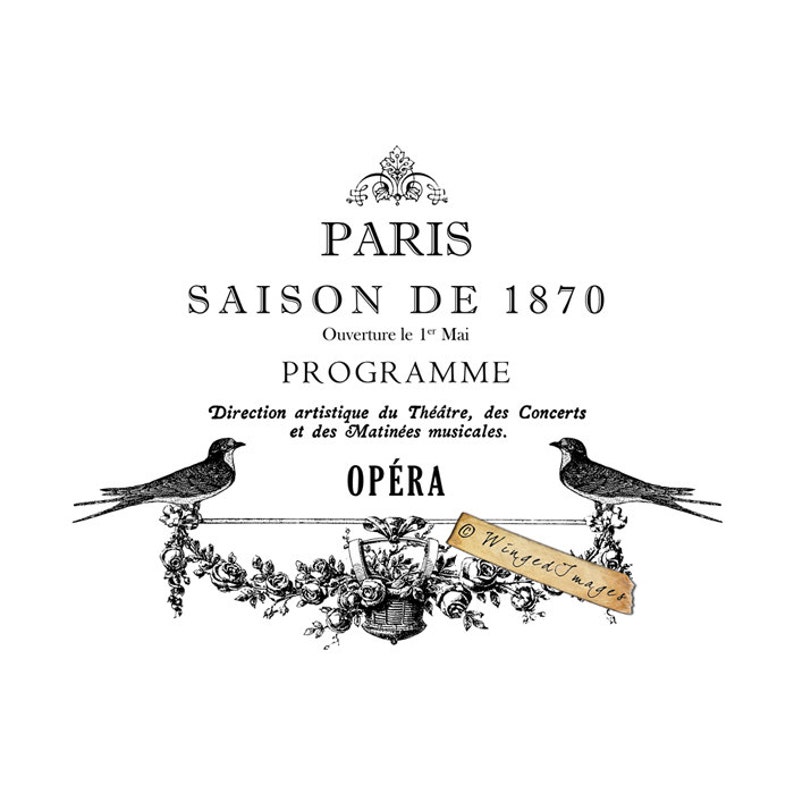 Paris Opera Instant Download Digital Image No 128 Iron on Etsy