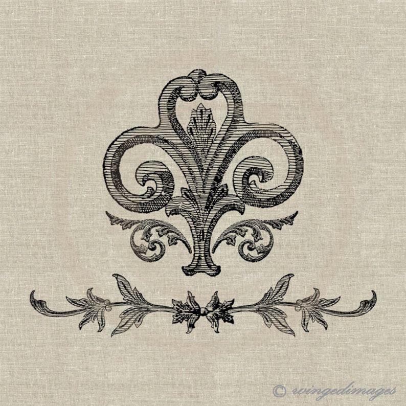 Ornate Renaissance Detail Instant Download Digital Image No.135 Iron-On Transfer to Fabric burlap, linen Paper Prints cards, tags image 1