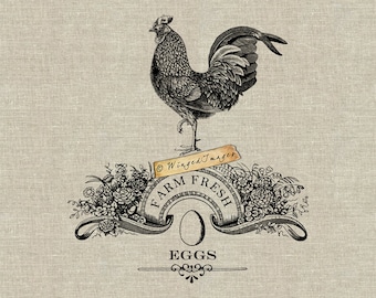 Huevos frescos de granja. Imagen digital de descarga instantánea n.º 384 Transferencia térmica sobre tela (arpillera, lino) Impresiones en papel (tarjetas, etiquetas)