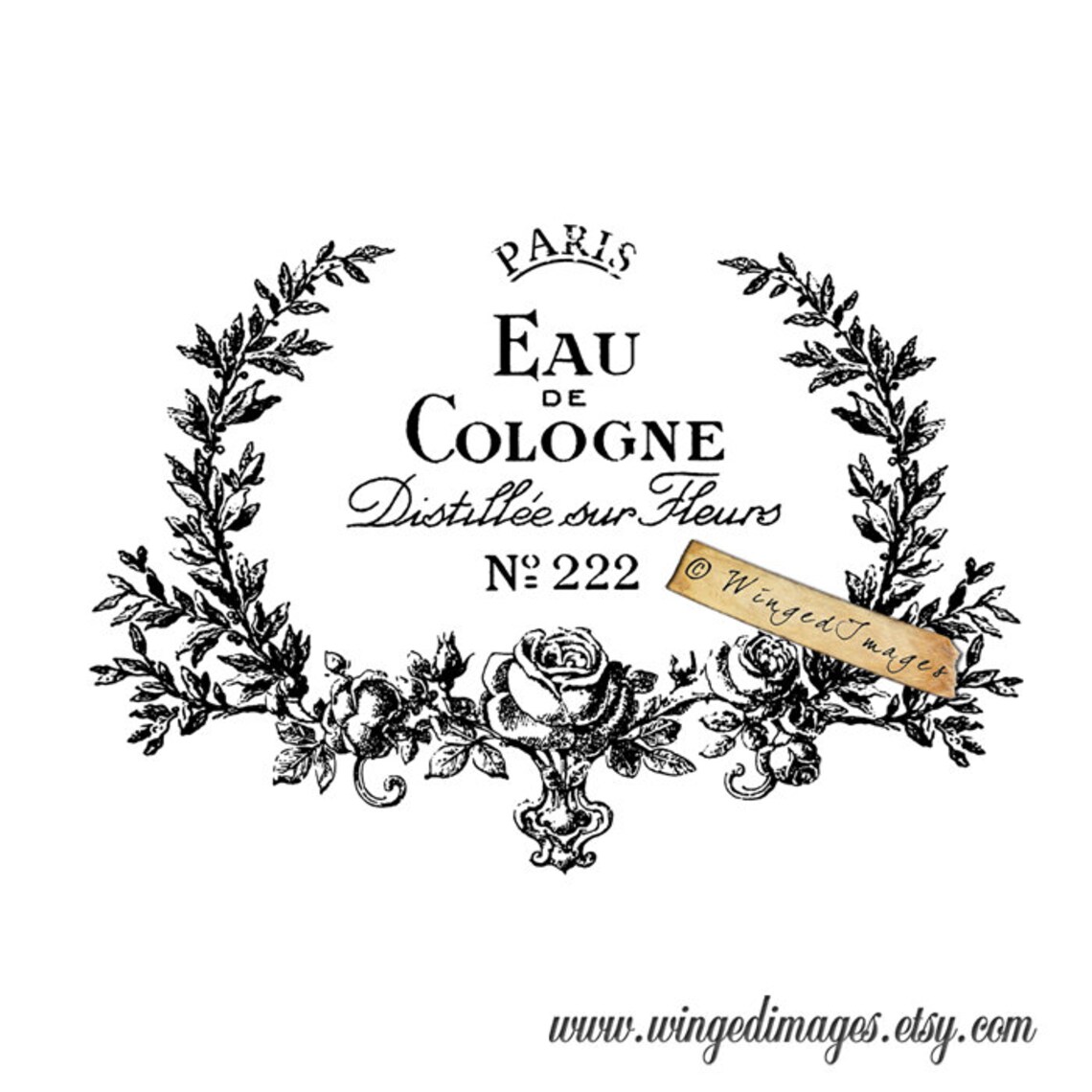 Vintage French Cologne Label Instant Download Digital Imagee Etsy