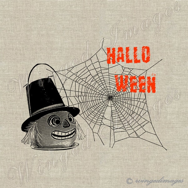 Halloween. Instant Download Digital Image No.202 Iron-On Transfer to Fabric (burlap, linen) Paper Prints (cards, tags)