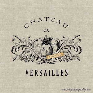 Château de Versailles. Téléchargement instantané Image numérique No.349 Transfert thermocollant sur tissu (toile de jute, lin) Impressions papier (cartes, étiquettes)