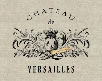Chateau de Versailles. Instant Download Digital Image No.349 Iron-On Transfer to Fabric (burlap, linen) Paper Prints (cards, tags)
