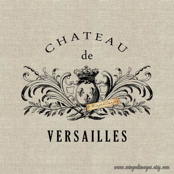 Chateau de Versailles. Instant Download Digital Image No.349 Iron-On Transfer to Fabric (burlap, linen) Paper Prints (cards, tags)