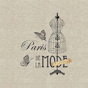 Paris de la Mode. Download instantâneo de imagem digital No.323 Transferência com ferro para tecido (serapilheira, linho) Impressões em papel (cartões, etiquetas)