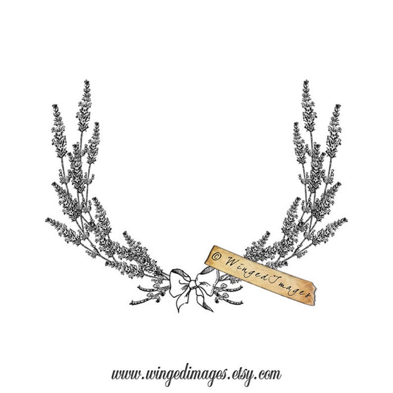 Blank Lavender Laurel Wreath Instant Download Digital Image | Etsy