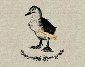 Cute Duckling Instant Download Digital Image No.113 Iron-On Transfer to Fabric (arpillera, lino) Impresiones en papel (tarjetas, etiquetas)