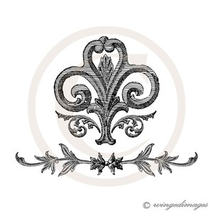 Ornate Renaissance Detail Instant Download Digital Image No.135 Iron-On Transfer to Fabric burlap, linen Paper Prints cards, tags image 2