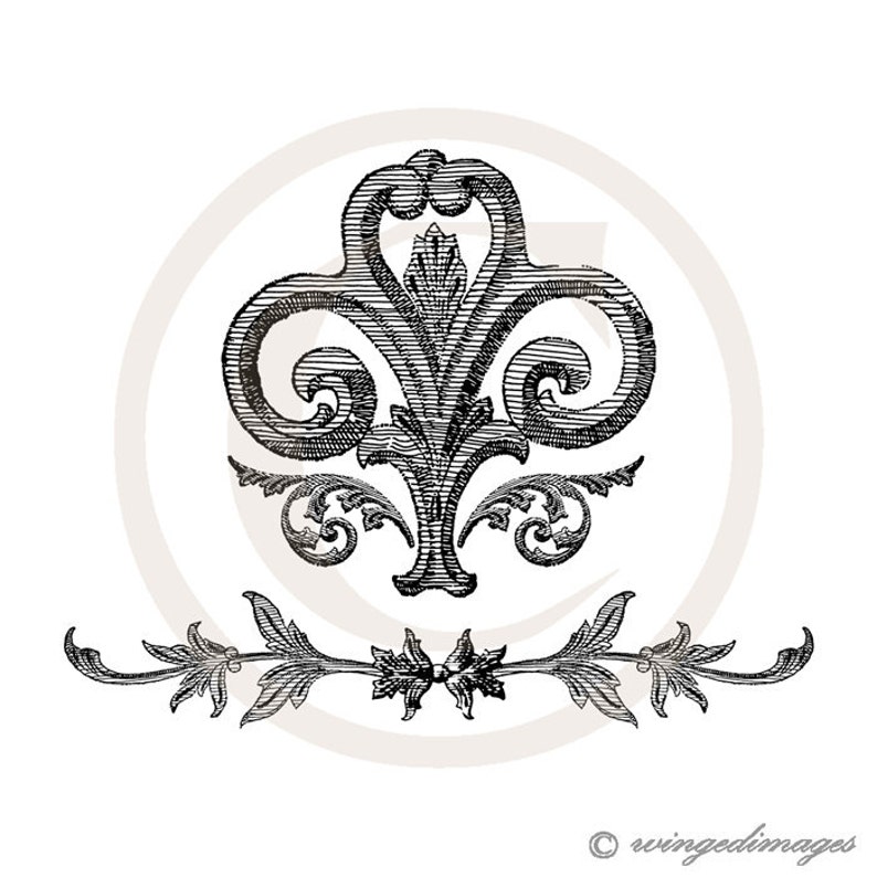 Ornate Renaissance Detail Instant Download Digital Image No.135 Iron-On Transfer to Fabric burlap, linen Paper Prints cards, tags image 2