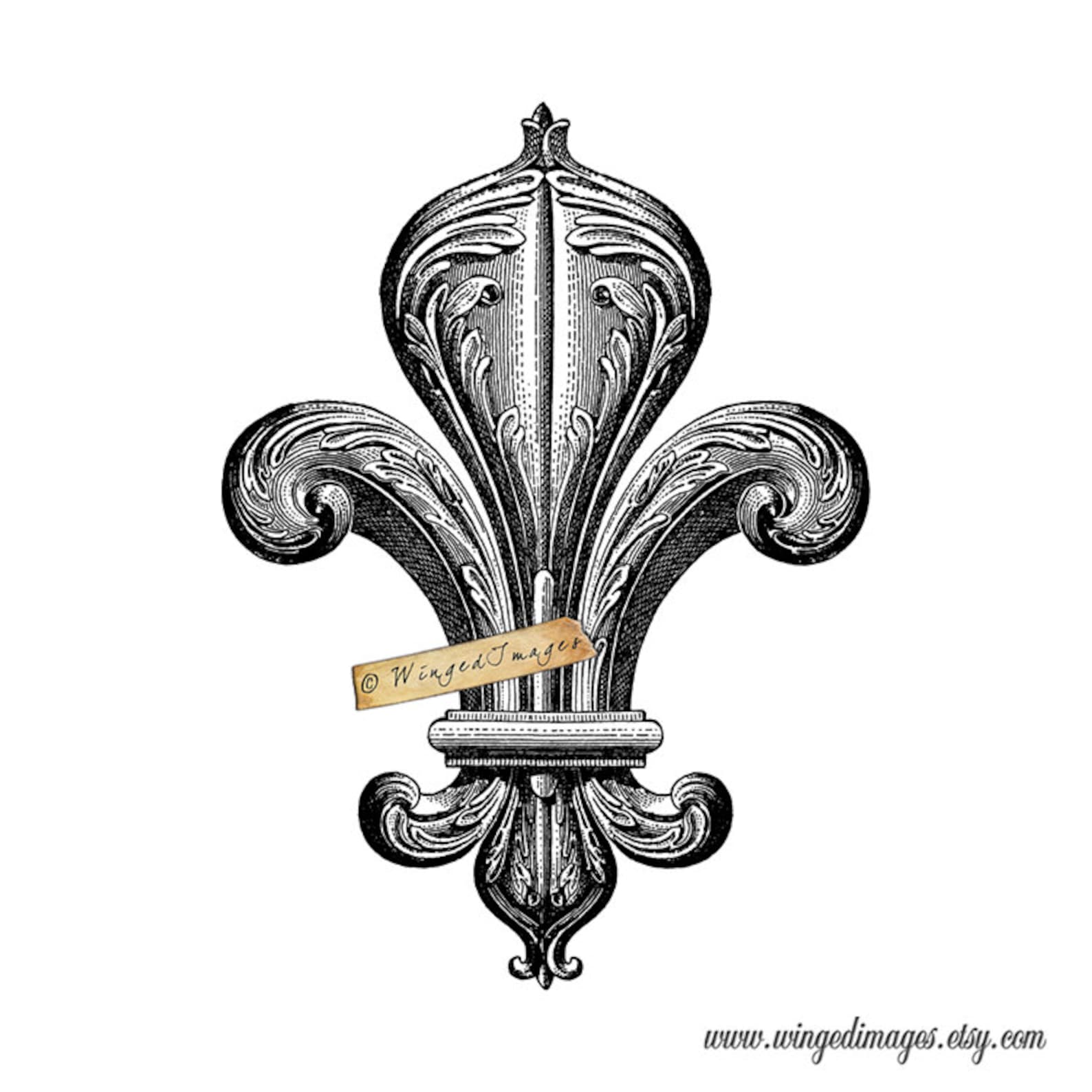 Large Fleur De Lis. Instant Download Digital Image No.347 Iron-on ...
