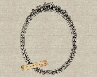 Blank Fancy Frame.Instant Download Digital Image No.273 Iron-On Transfer to Fabric (burlap, linen) Paper Prints (cards, tags)