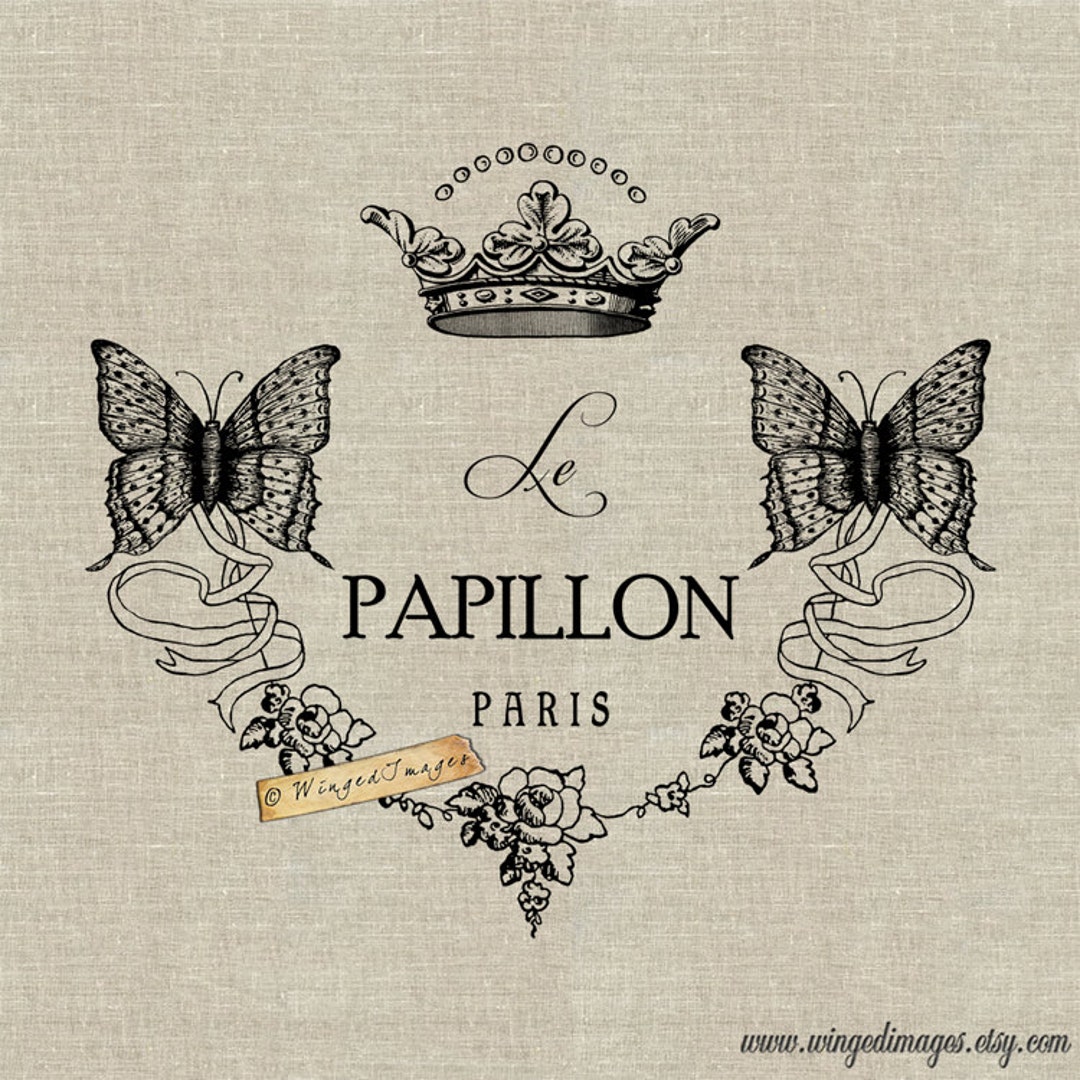 Vintage French Butterfly Le Papillon. Instant Download