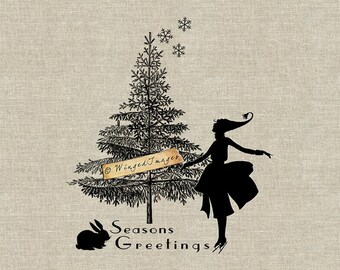 Saludos de las estaciones navideñas. Descarga instantánea Imagen digital No.405 Transferencia de hierro a tela (arpillera, lino) Impresiones de papel (tarjetas, etiquetas)