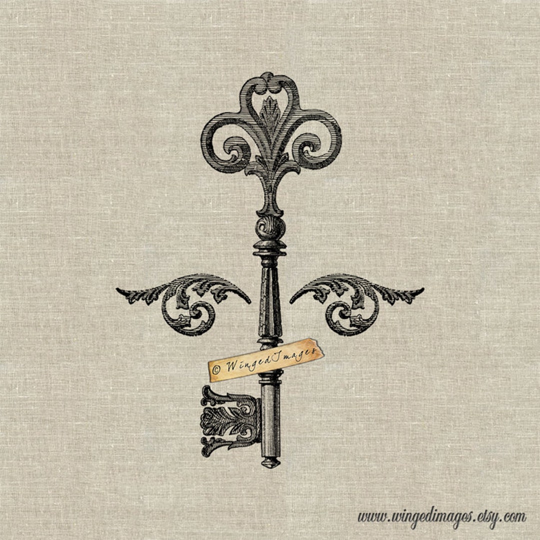 Antique Rustic Key. Instant Download Digital Image No.360 Iron-on ...
