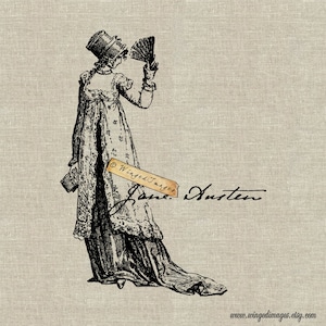 Jane Austen Autogramm Sofort Download Digitales Bild Nr.137 Bügelbild auf Stoff (Burlap, Leinen) Papier Drucke (Karten, Tags)