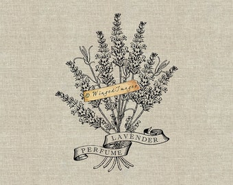 Lavender Perfume. Instant Download Digital Image No.231 Iron-On Transfer to Fabric (burlap, linen) Paper Prints (cards, tags)