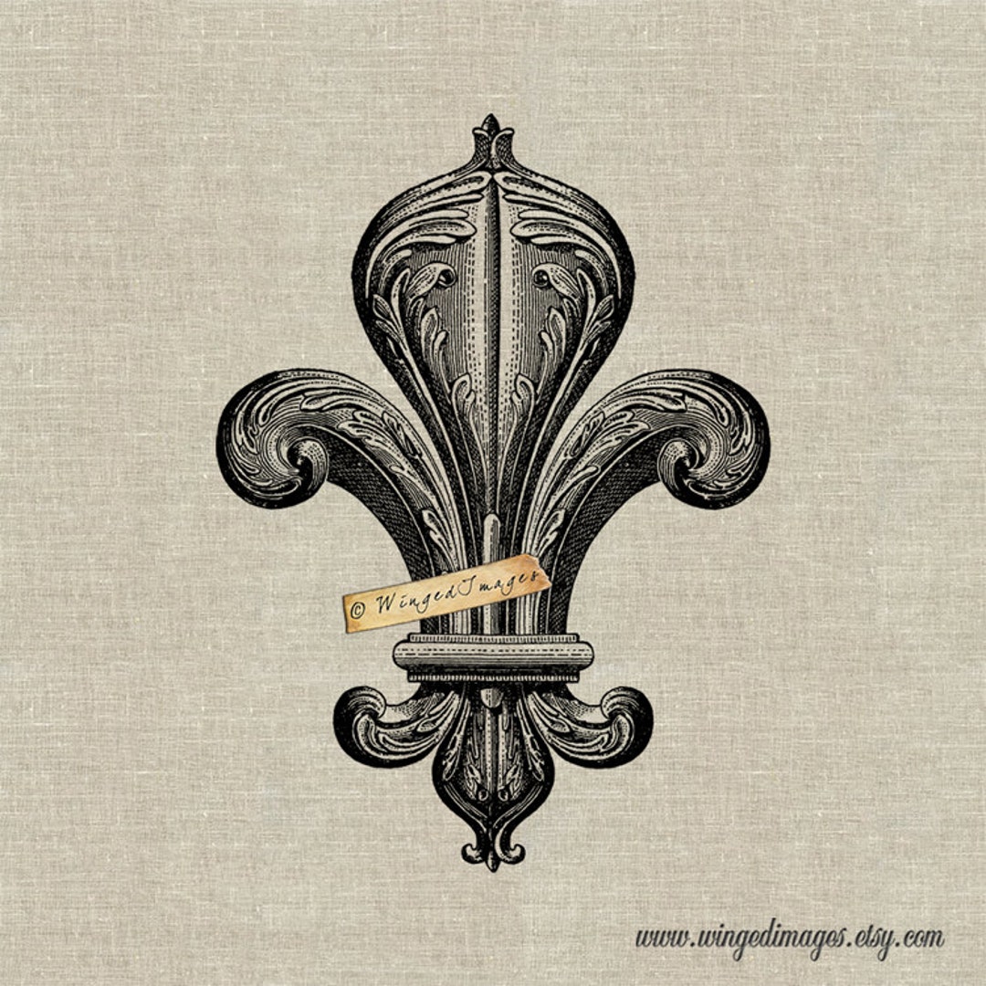 Large Fleur De Lis. Instant Download Digital Image No.347 Iron-on ...