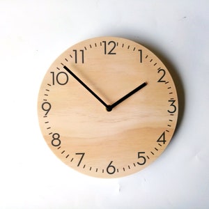 Objectify Plain Plywood Wall Clock With Neutra Numerals and Minute Markers