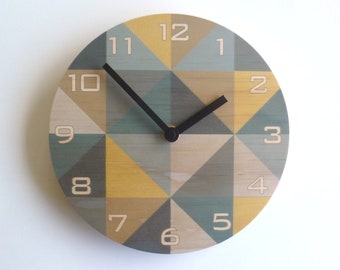 Objectify Beige Grid Wall Clock With Numerals