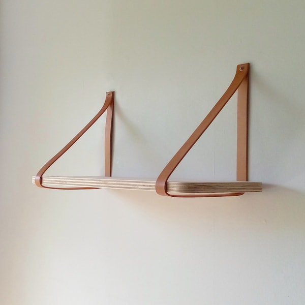 Objectify Plywood/Leather Strap Shelf - Large