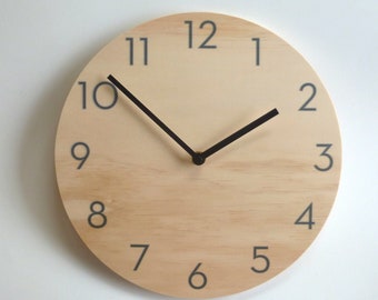 Objectify Plain Plywood Wall Clock With Neutra Numerals