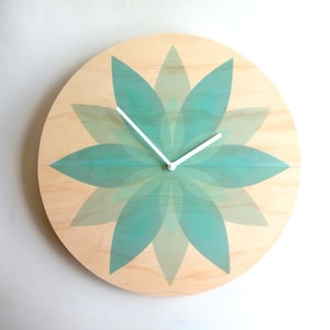 Objectify Leafy Turquoise Wall Clock