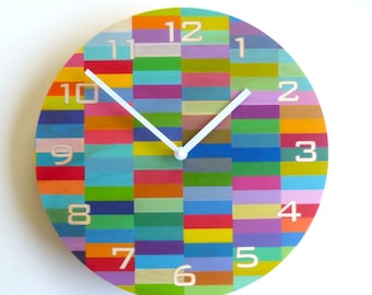 Objectify Color Block Wall Clock With Numerals