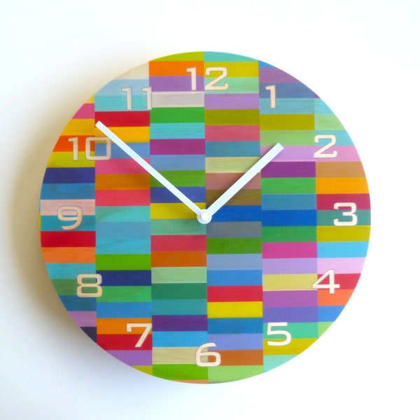 Objectify Color Block Wall Clock With Numerals