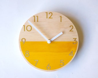 Objectify Demi Yellow Wall Clock With Neutra Numerals