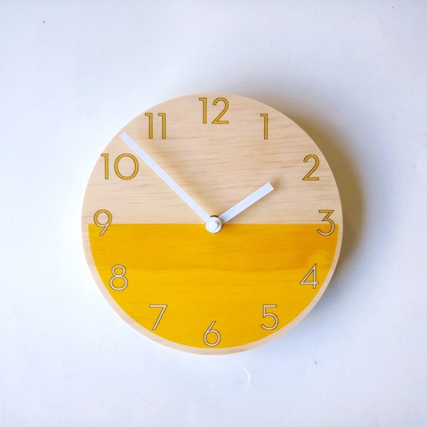 Objectify Demi Yellow Wall Clock With Neutra Numerals