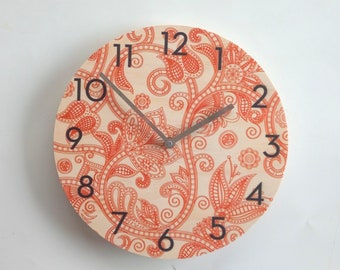 Objectify Linear Flora Wall Clock With Numerals