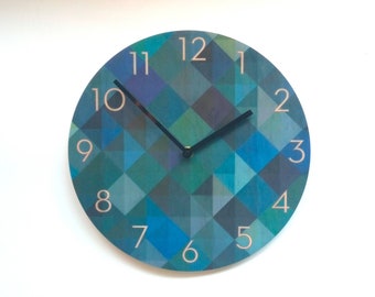 Objectify Grid2 Blue Wall Clock With Neutra Numerals