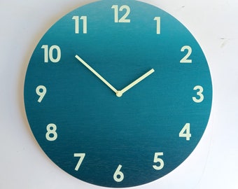 Objectify Glow in the Dark Onbre Teal Wall Clock