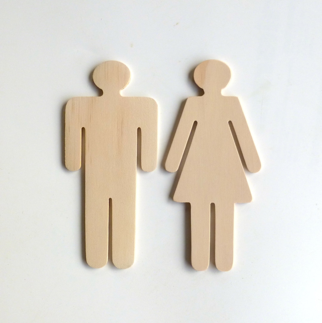 Objectify Bathroom Female/male Sign Figures Plain - Etsy