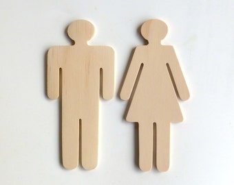 Badezimmer weiblich / männlich Schild Figuren - Schlicht