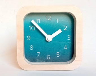 Objectify Ombre Teal Square Desk Clock