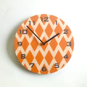 Objectify Orange Harlequin Wall Clock With Numerals