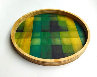 Objectify Shaded Mosaic Printed Plywood Bowl or Tray