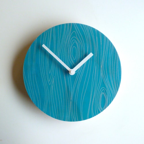 Objectify Light Teal Oval Classic Wall Clock Etsy
