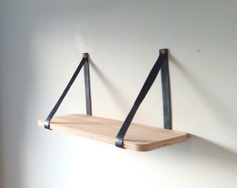 Objectify Plywood/Leather Strap Shelf - Medium